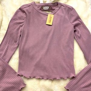 MACYS AMERICAN RAG Small Crop Long Sleeve WITH BOW